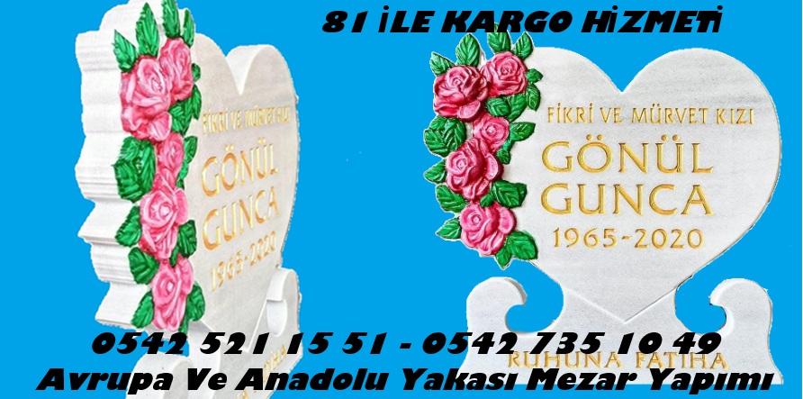 Tek Kişilik Gül Desenli Kalpli Mezar Baş Taşı Modeli - Bebek Mezar Taşı Fiyatları - Görsel 5