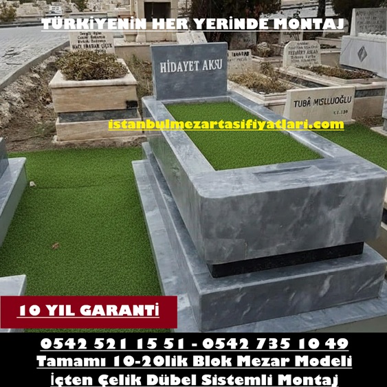 Tek Kişilik Afyon Gri Blok Mermer Mezar - Blok Mermer Mezar Fiyatları - Görsel 3