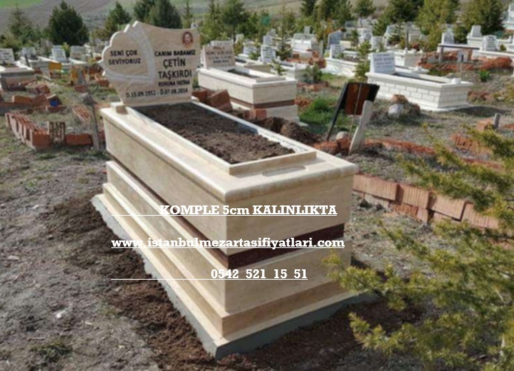 Y-38 Granit Kuşaklı Özel Kesim Baş Taşı Traverten Mezar - Karacaahmet Mezar Yapımı - Görsel 2