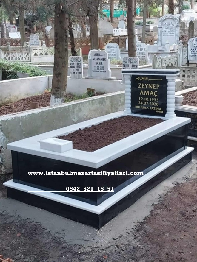 Tek Kişilik Temel Gövde Baş Taşı Granit Sütunlu Mezar - Nişantepe Mezar Taşı Fiyatları - Görsel 2
