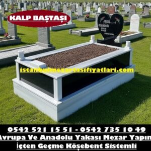 Tek Kişilik Gövde Baş Taşı Granit Kalp Kesim Mermer Mezar