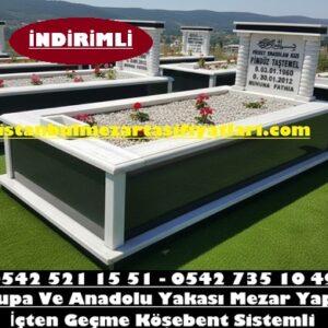 Tek Kişilik Temel Gövde Granit Sütunlu Mezar - Mezar Yapım Ücretleri