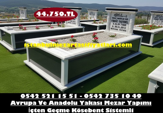 Tek Kişilik Temel Gövde Granit Sütunlu Mezar - Mezar Yapım Ücretleri - Görsel 5