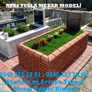 Tek Kişilik Granit Baş Taşı Ateş Tuğla Mezar - Değişik Mezar Modelleri