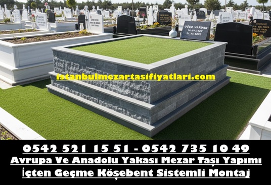 Çift Kişilik Siyah Ateş Tuğlası Bazalt Mezar Modeli - Ucuz Mezar Yapım İşleri