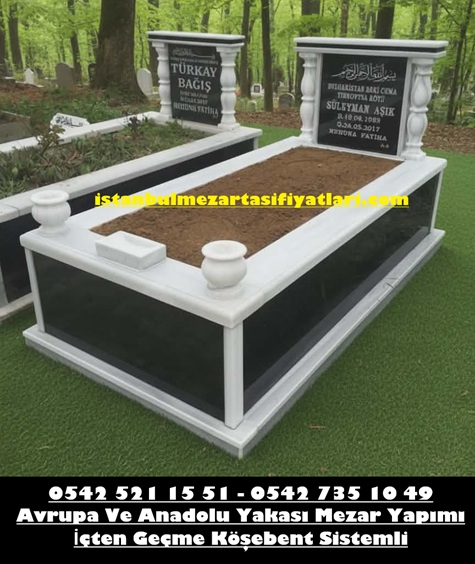 Tek Kişilik Baştaşı Gövde Granit Mezar - Granit Mezar Modelleri