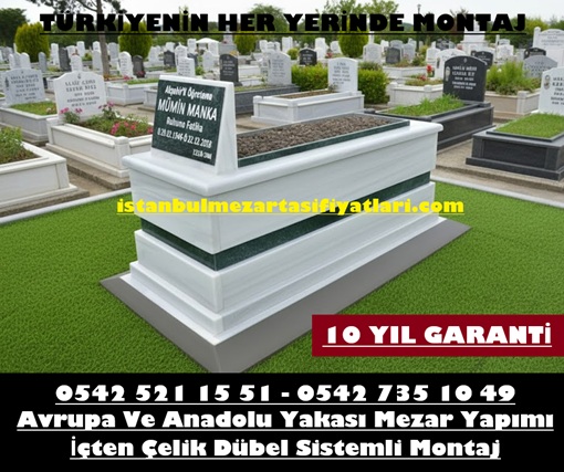 Tek Kişilik Verde Guatalama Yeşil Granit Tamamı 5lik Blok Mezar - Görsel 3