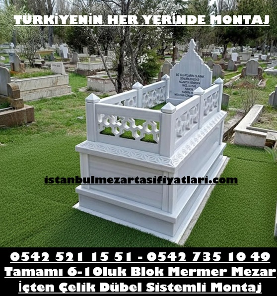 A-24 Marmara Mermeri Mezar Modeli – İstanbul Blok İşlemeli Mezar - Görsel 2