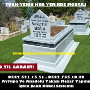 Y20 Granit Şeritli Mermer Mezar – İstanbul Ucuz Mezar Yapımı