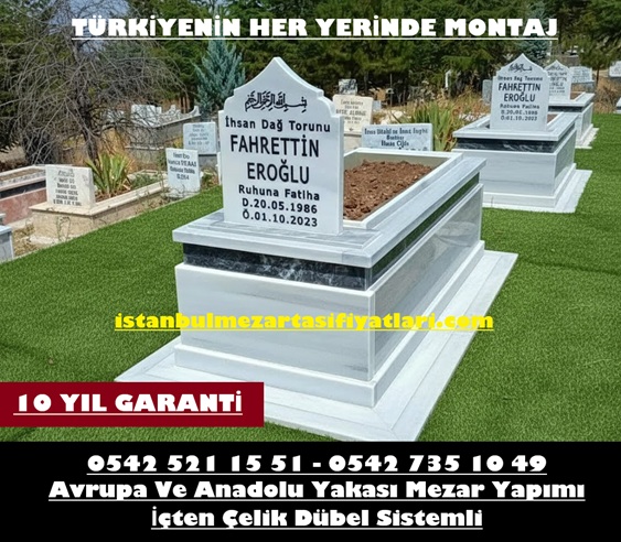 Y20 Granit Şeritli Mermer Mezar – İstanbul Ucuz Mezar Yapımı
