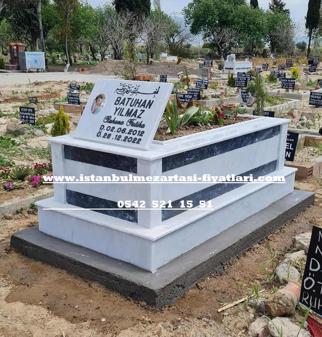 Tek Kişilik Çift Şeritli Mermer Mezar - Akbaba Mezar Taşı Fiyatları - Görsel 2
