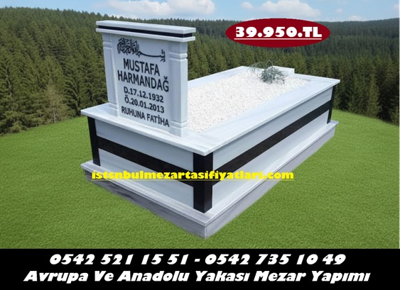 Tek Kişilik Granit Kuşaklı Sütunlu Mezar - Mermer Mezar Yapım İşleri