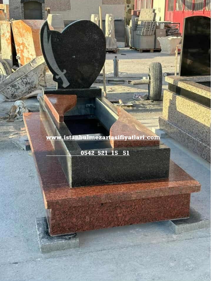 B16 Kırmızı Siyah Granit Mezar – İstanbul Granit Mezar Çeşitleri - Görsel 2