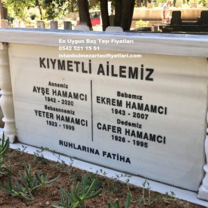 İkili Sütunlu Mermer Mezar Taşı Modeli - Sahrayıcedit Mezar Baş Taşı Fiyatları