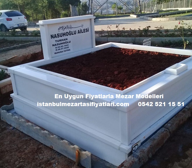 Çift Kişilik Süt Beyaz Sütun Direkli Mezar - Görsel 3