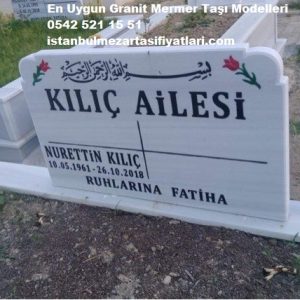 İkili Mermer Mezar Taşı Modeli - Aile Baş Taşı Mezar Taşı Modeli