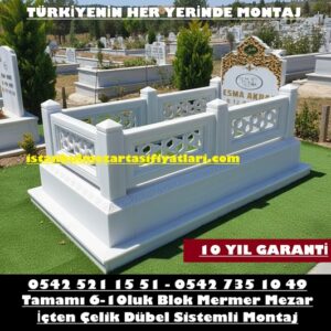 A-24 Marmara Mermeri Mezar Modeli – İstanbul Blok İşlemeli Mezar