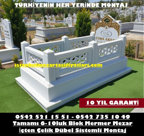 A-24 Marmara Mermeri Mezar Modeli – İstanbul Blok İşlemeli Mezar