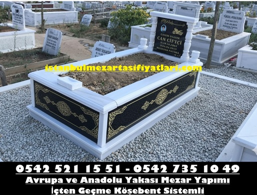 Tek Kişilik Desenli Gövde Baştaşı Granit Mezar - Mezar Yapımı - Görsel 5