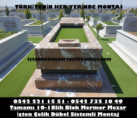 Tek Kişilik Çankırı Gümüş Mermer Blok Mezar - Mermer Mezar Taşı Fiyatları - Görsel 2