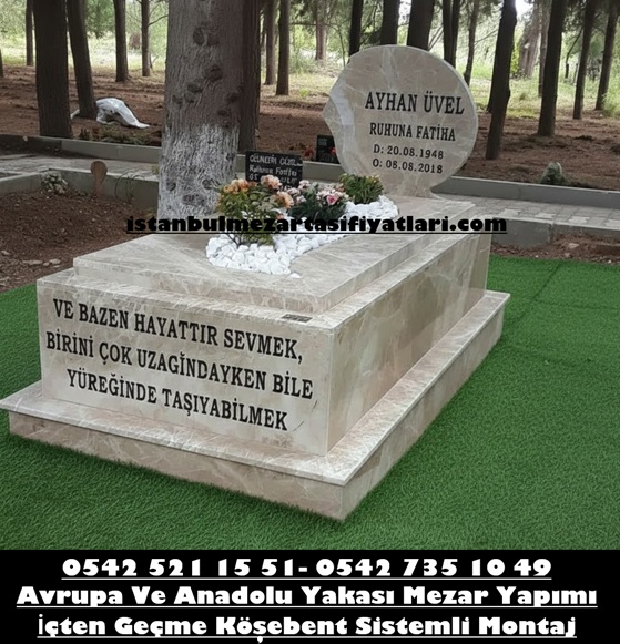 Tek Kişilik 3D Baş Taşı Tasarım Emparador Blok Mermer Mezar Modeli - Görsel 3