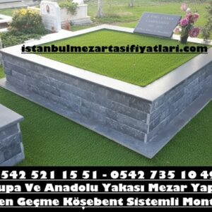 Çift Kişilik Tek Katlı Siyah Ateş Tuğla Doğal Görünümlü Mezar - Ucuz Mezar İşleri