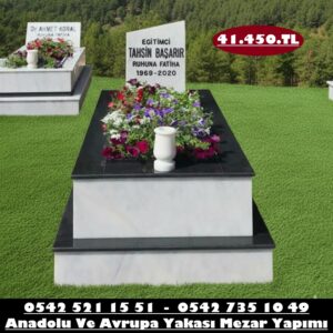Tek Kişilik Küpeşte Süpürgelik Granit Mermer Mezar - Avrupa Yakası Mezar Yapım Hizmeti