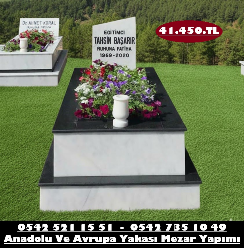 Tek Kişilik Küpeşte Süpürgelik Granit Mermer Mezar - Avrupa Yakası Mezar Yapım Hizmeti