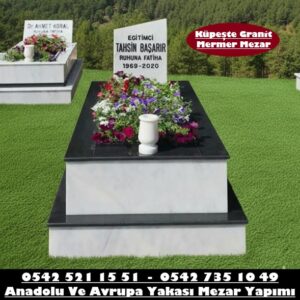 Tek Kişilik Küpeşte Süpürgelik Granit Mermer Mezar - Avrupa Yakası Mezar Yapım Hizmeti