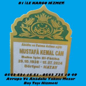 Tek Kişilik El İşçilik Kabartma Yazı Mermer Baş Taşı Modeli