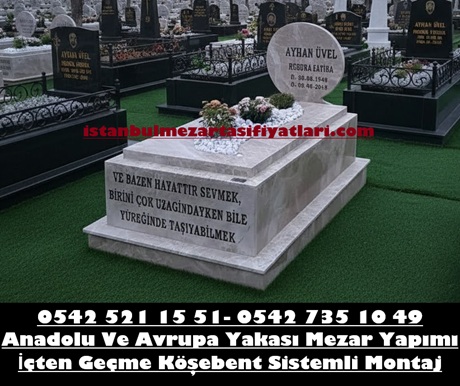 Tek Kişilik 3D Baş Taşı Tasarım Emparador Blok Mermer Mezar Modeli - Görsel 4