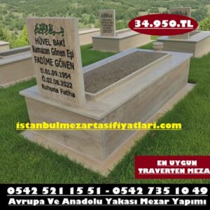 Tek Kişilik Tek Kademe Traverten Mezar - Ucuz Mezar Yapım İşleri