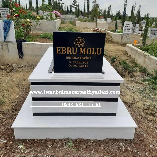 Tek kişilik Baş Taşı Granit, Granit Şeritli Mermer Mezar - Mezar Yapımı Fiyatları 2026 - Görsel 2