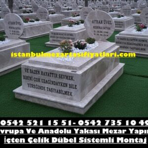 Tek Kişilik 3D Baş Taşı Tasarım Emparador Blok Mermer Mezar Modeli