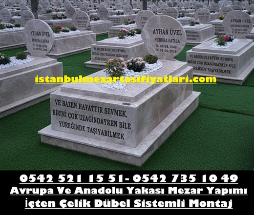 Tek Kişilik 3D Baş Taşı Tasarım Emparador Blok Mermer Mezar Modeli