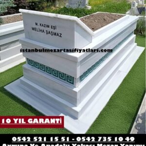 Y26 Cnc İşleme Şeritli Mermer Mezar – Fatih Mezar Taşı Fiyatları