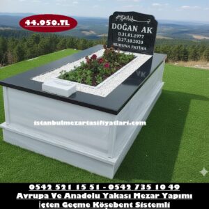 Tek Kişilik Küpeşte Baş Taşı Granit Mezar - Granit Mermer Mezar Fiyatları