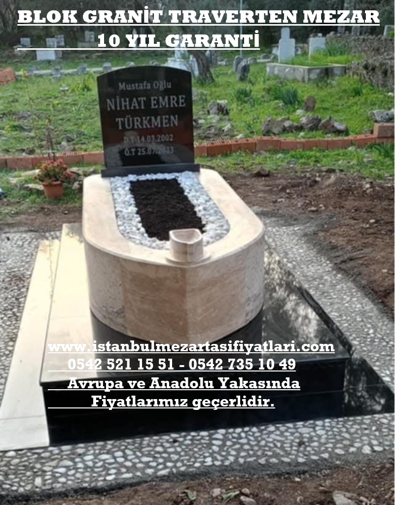 Tek Kişilik Gemici Özel Yapım Temel Granit Gövde Blok Traverten Mezar - Görsel 3
