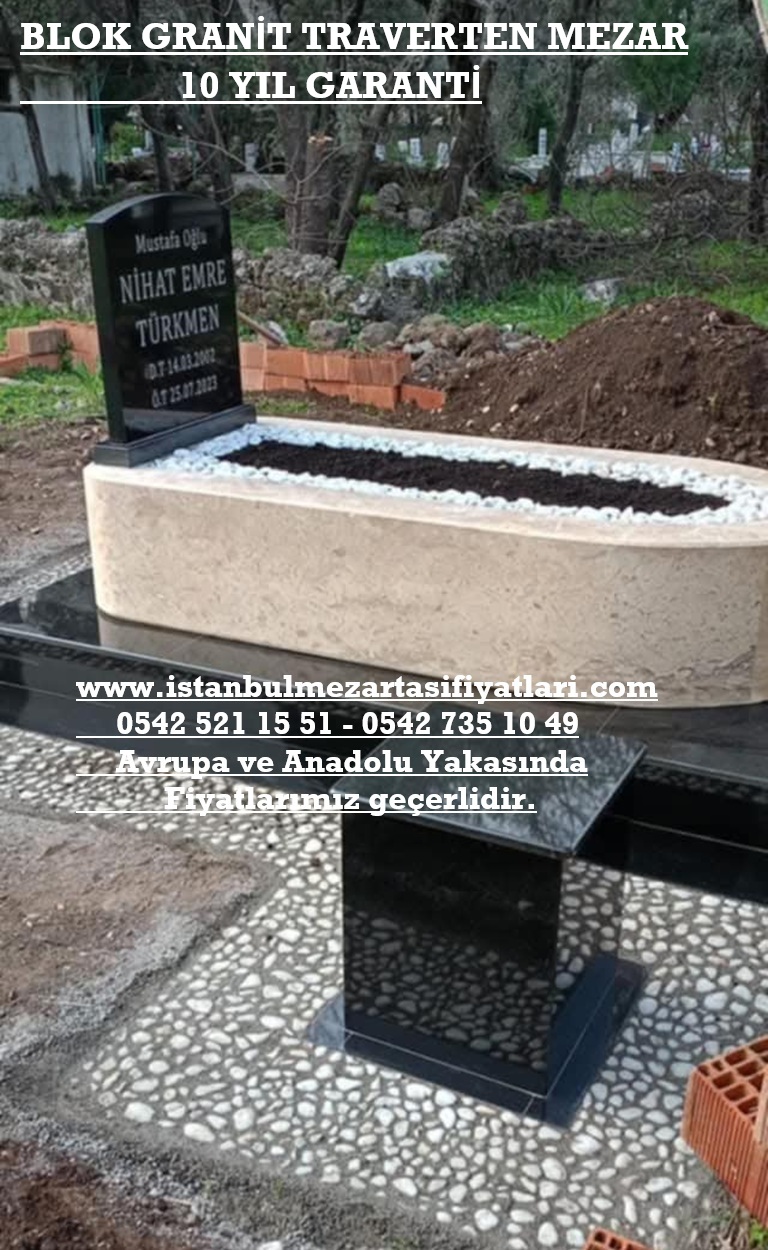 Tek Kişilik Gemici Özel Yapım Temel Granit Gövde Blok Traverten Mezar - Görsel 5