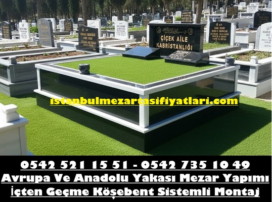 Çift Kişilik Granit Gömme Küpeşte Abide Baş Taşı Mezar