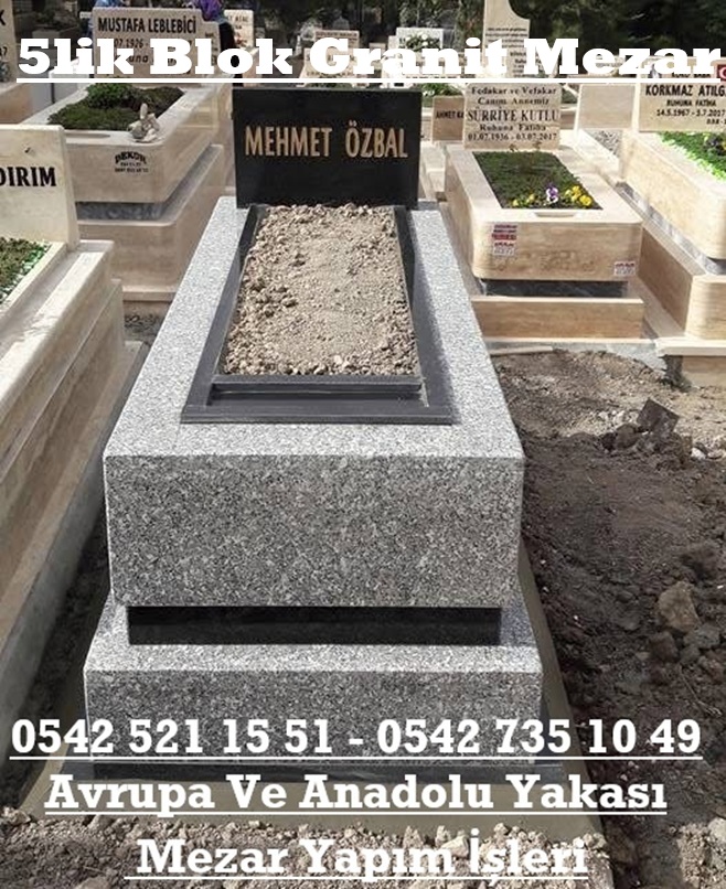 Tek Kişilik 5lik Blok Baş Taşı Siyah Tamamı Beta Granit Mezar - Mezar Taşı Yapımı - Görsel 4