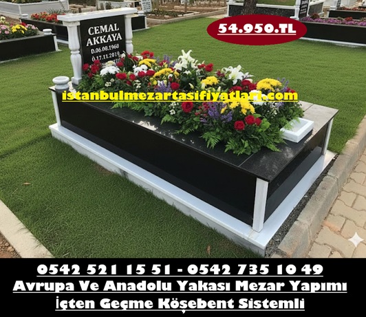 Tek Kişilik Baş Taşı Sütunlu Granit Mermer Mezar - Sütlüce Mezar Yapımı Fiyatları