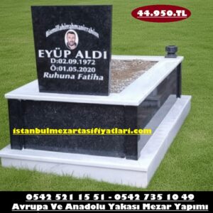 Tek Kişilik Porselen Resimli Gövde Baş Taşı Granit Mermer Mezar