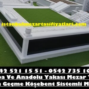 İki Kişilik Gövde Granit Kitabe Baş Taşı Mezar