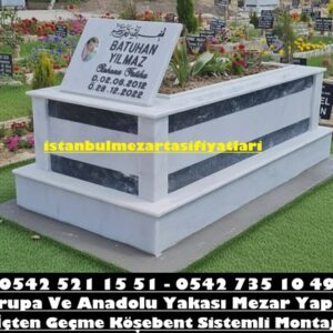 Tek Kişilik Çift Şeritli Mermer Mezar - Akbaba Mezar Taşı Fiyatları