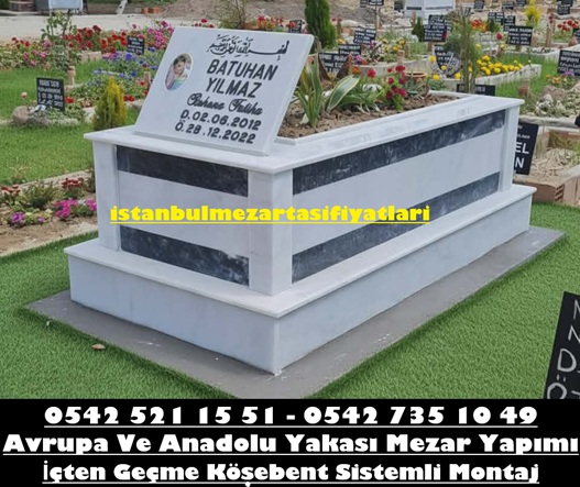 Tek Kişilik Çift Şeritli Mermer Mezar - Akbaba Mezar Taşı Fiyatları