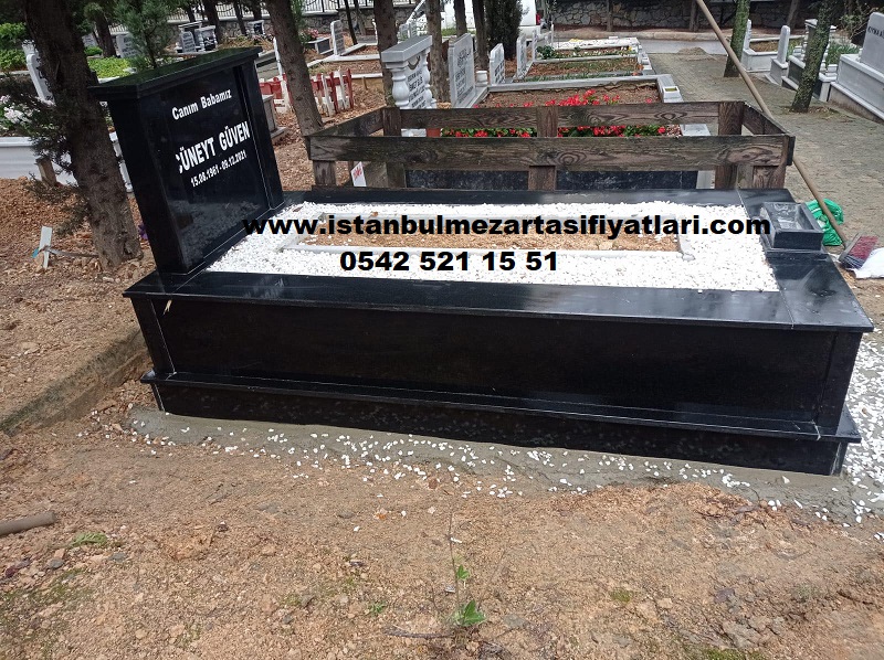 Tek Kişilik Baş Taşı Sütunlu Granit Mezar - Görsel 4