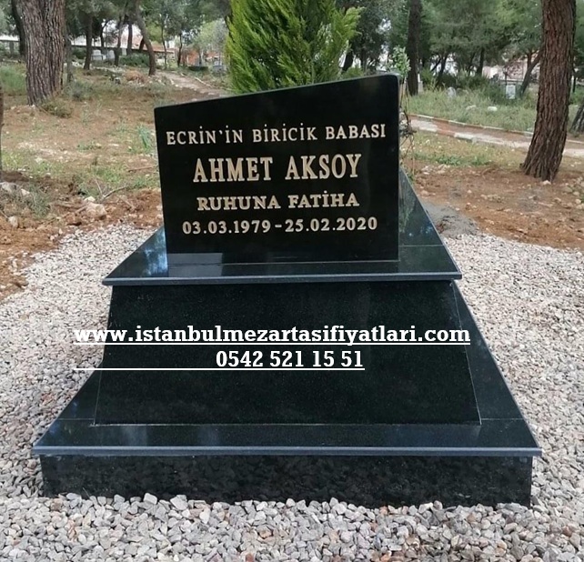 Tek Kişilik Komple Parlak Siyah Konik Granit Mezar Modeli - Görsel 3