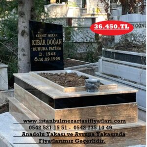 Tek Kişilik Granit Kuşaklı Baş Taşı Traverten Mezar - Kasımpaşa Mezar Taşı Fiyatları
