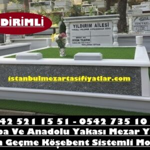İki Kişilik Gövde Gri Granit Sütunlu Mezar - Halkalı Mezar Taşı Fiyatları